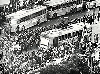 Students demonstrating in the streets of Athens on 17 November 1973