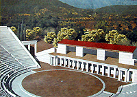 Het theater van Epidavros zoals het vroeger was