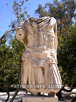 The statue of Emperor Hadrian in the Ancient Agora of Athens
