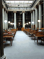 De leeszaal van de Nationale bibliotheek in Athene