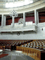 De congreszaal van het voormalige Griekse Parlement - Nationaal Historisch Museum Athene